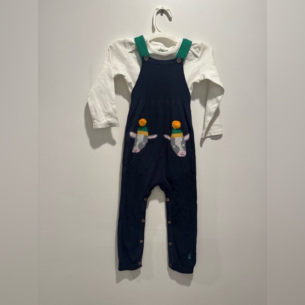 Joules 2 piece knit overall set NWOT